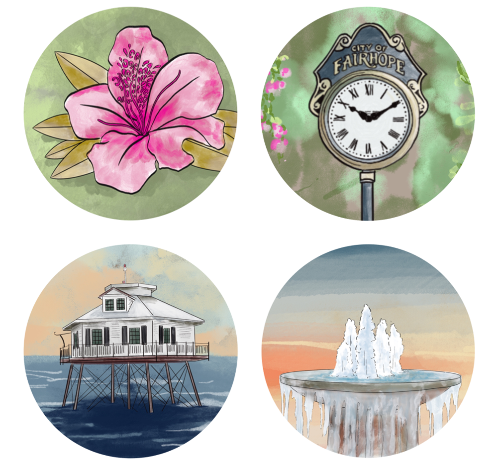 Magnet Set: Fairhope Watercolors