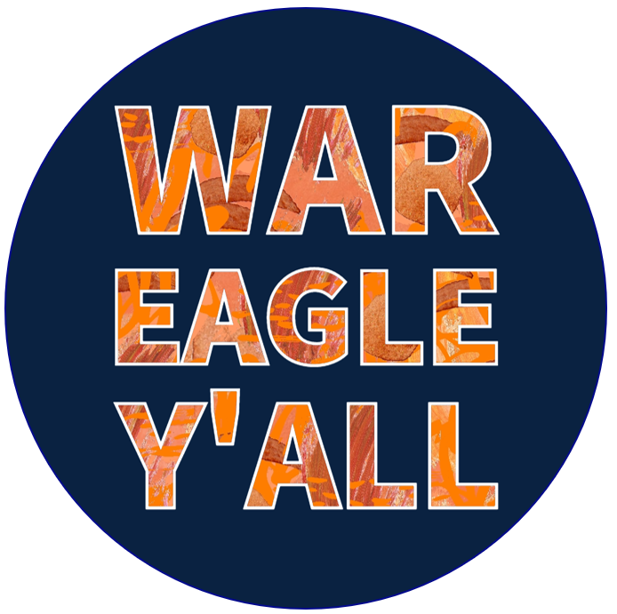 College Series - Auburn “War Eagle Y’all” Button