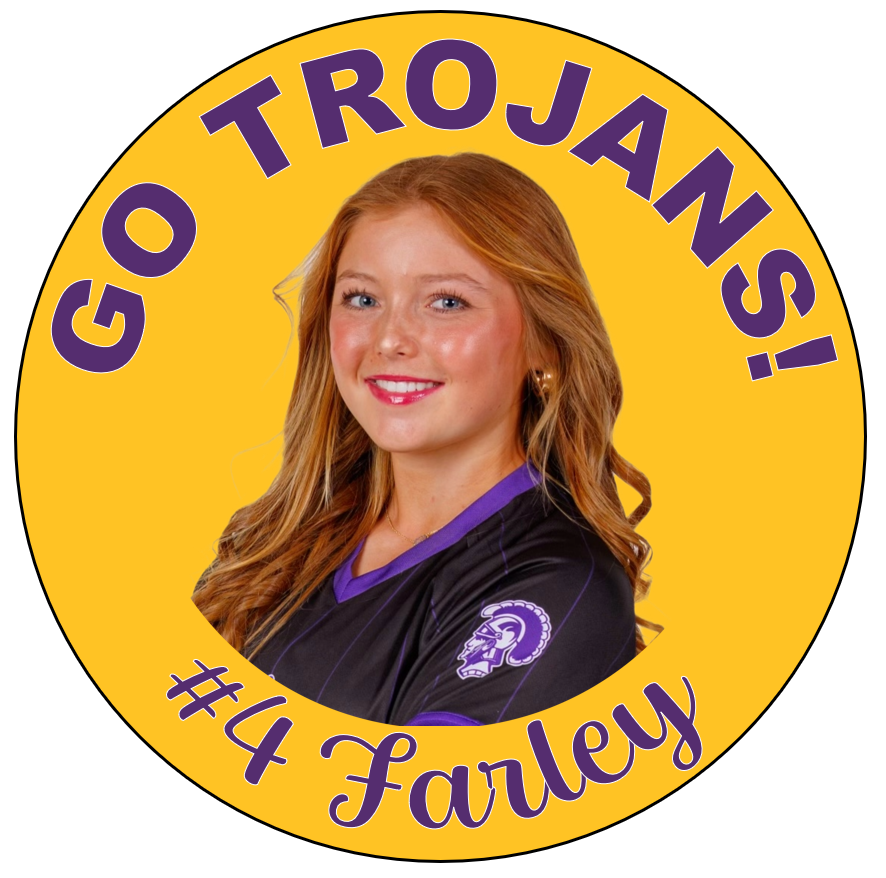 *Custom Button Pin - Daphne Trojans Softball