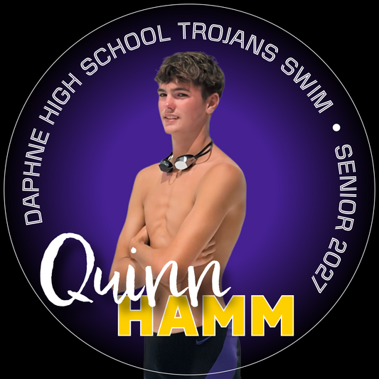 *Custom Button Pin - Daphne Trojans Swim 2027 (Option 1)