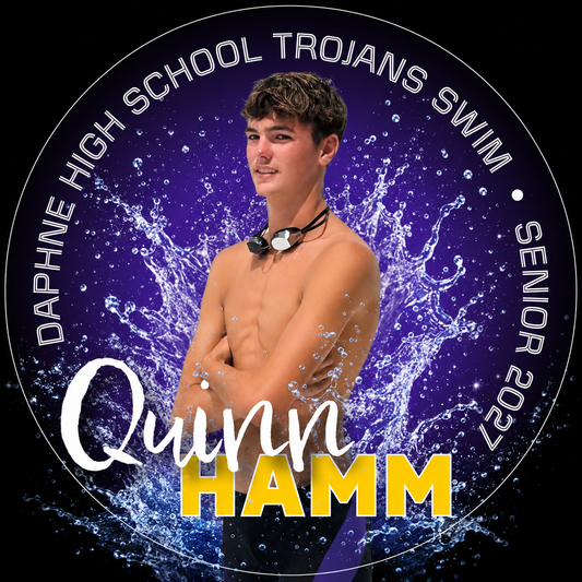 *Custom Button Pin - Daphne Trojans Swim 2027 (Option 2)